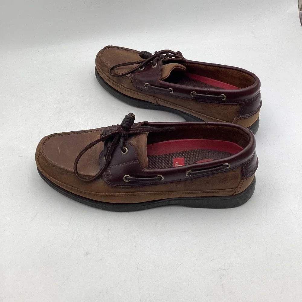 Bass Harry‎ II Mens 10.5 M Brown Leather Boat Shoes Loafers 1670-230 Deck Shoes